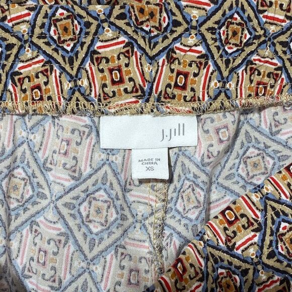 J. Jill Wide Leg Plazzo Boho Aztec Print Pants XS - Picture 10 of 10